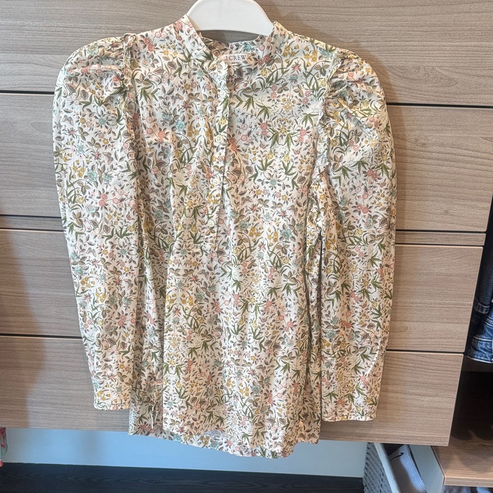 J. Crew Multicolor Floral Print Top